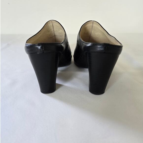 Frye Phoenix Black Leather Mule Heels Size 8 Women’s Western Slip-On - Picture 5 of 6